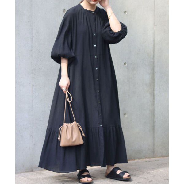 ウォッシャブル楊柳フレアワンピースSLOBE IENA