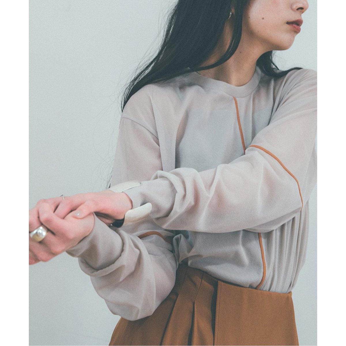 CLANE/クラネ】 SOLID SLEEVE SHEER L/S トップス | スローブ イエナ