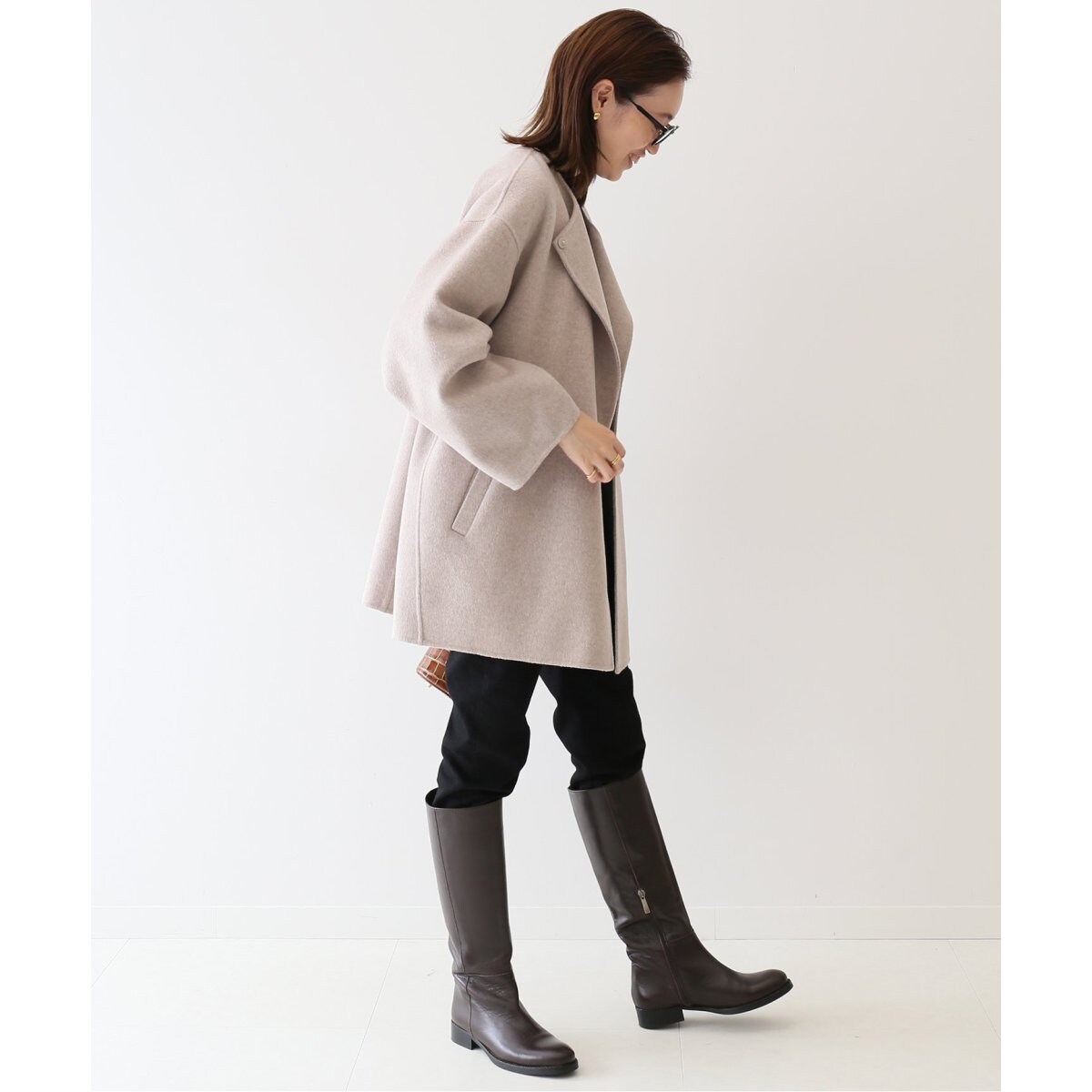 HAMILTONダブルフェイスウールショートコクーンコート◇ | スローブ