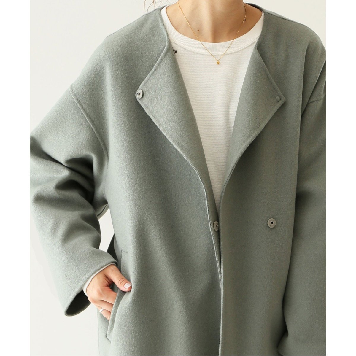 HAMILTONダブルフェイスウールショートコクーンコート◇ | スローブ