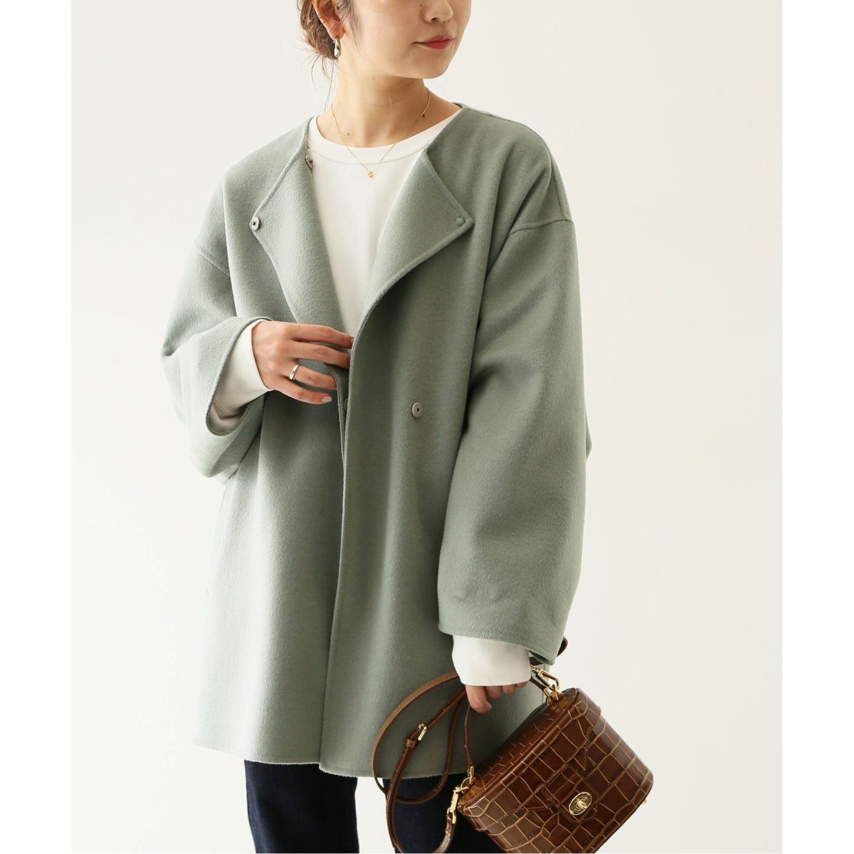 HAMILTONダブルフェイスウールショートコクーンコート◇ | スローブ