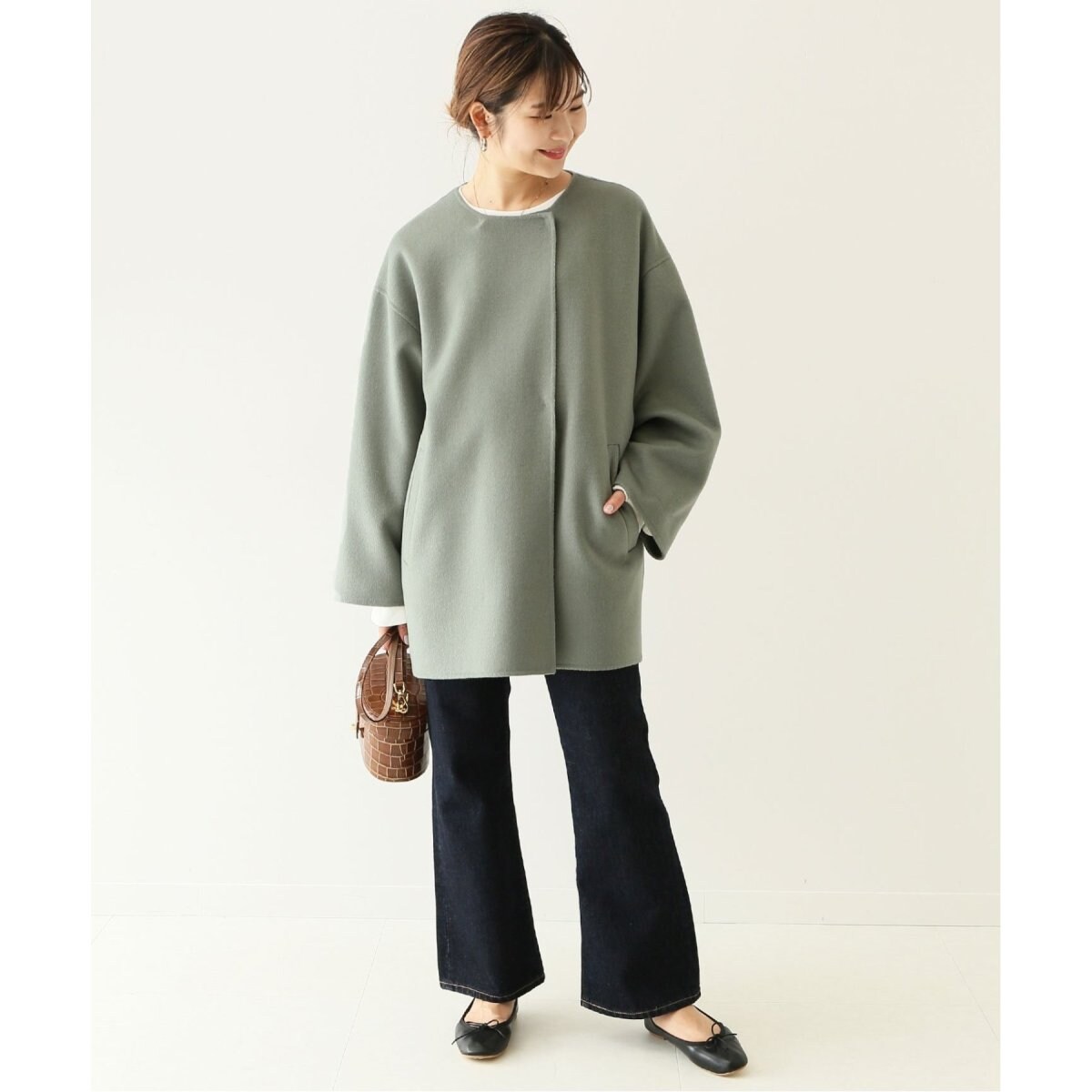 HAMILTONダブルフェイスウールショートコクーンコート◇ | スローブ