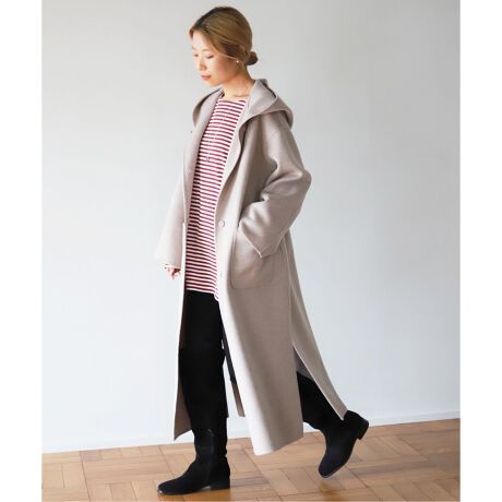 スローブイエナ ベージュ フード付き よい チェスターコート ロング  