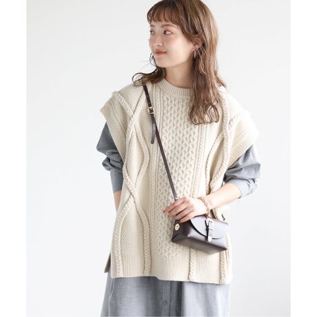 CLANE/クラネ】3D CABLE SLIT ニットベスト◇ | スローブ イエナ(SLOBE  