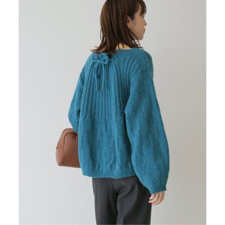 バスケット編みバックリボンニット◇ | スローブ イエナ(SLOBE IENA  