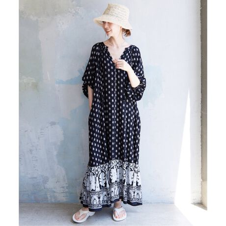 インドパネルプリントワンピース | スローブ イエナ(SLOBE IENA  