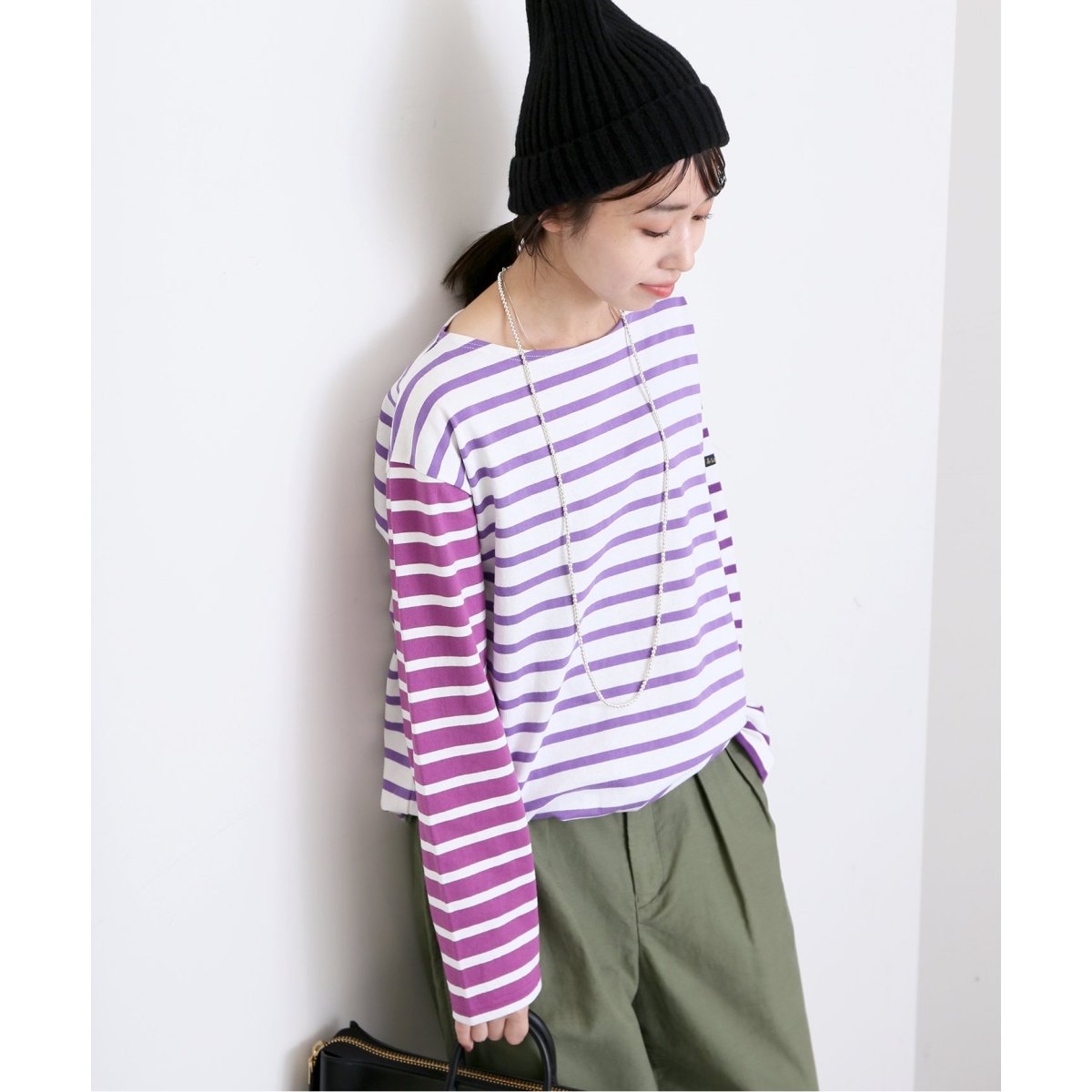 【極美品】LE MINOR SLOBE別注 クレイジーパターンボーダーカットソー Le Minor tシャツ 「別注」Le minor クレイジーパターン プル