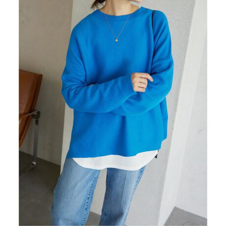 追加》コットンダブルフェイスニット | スローブ イエナ(SLOBE IENA  