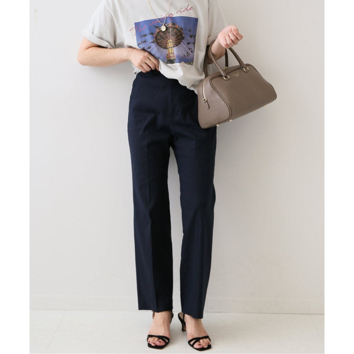 リネン混センタープレスストレートパンツ | スローブ イエナ(SLOBE