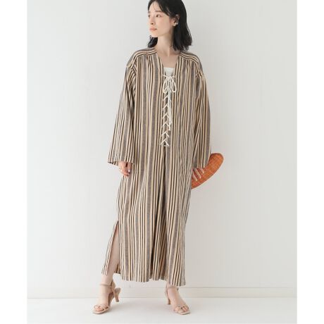 SARA MALLIKA/サラマリカ】 STRIPE LACEUP DRESSワンピース | スローブ  