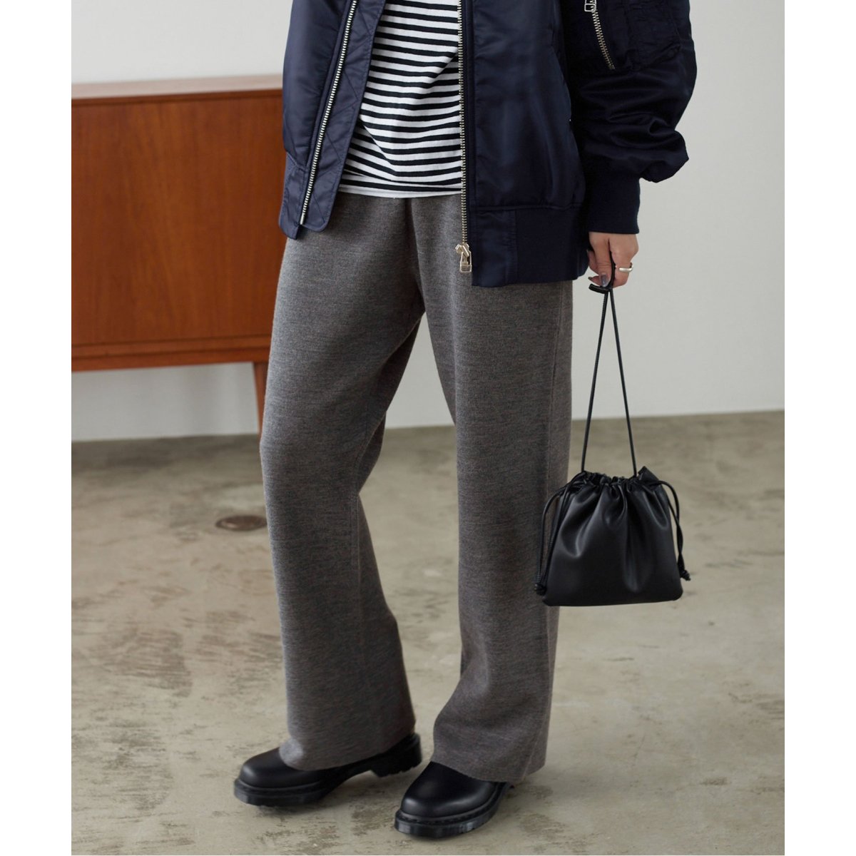 ウォッシャブルミラノリブニットパンツ | スローブ イエナ(SLOBE IENA