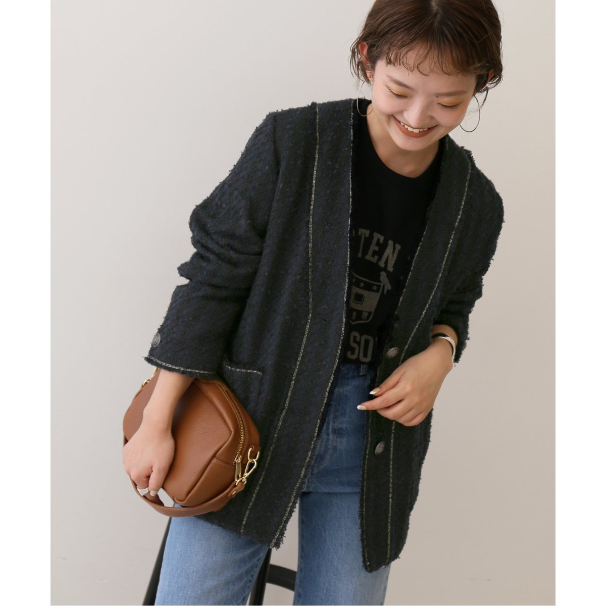 ツイードノーカラージャケット | スローブ イエナ(SLOBE IENA