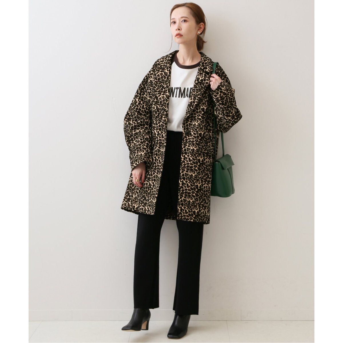 スローブイエナ　レオパードコート　豹柄　キルティング　ジャガード スローブ イエナ SLOBE IENA レオパードコート （ブラウン