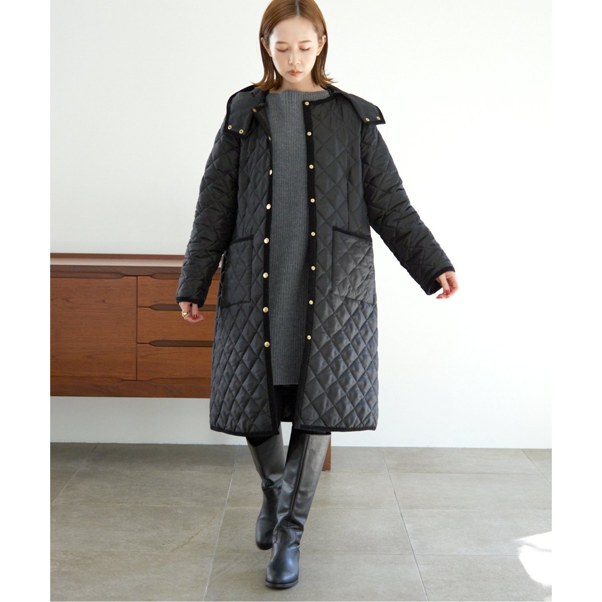 Traditional Weatherwear グレーネイビー ガウンコート-connectedremag.com