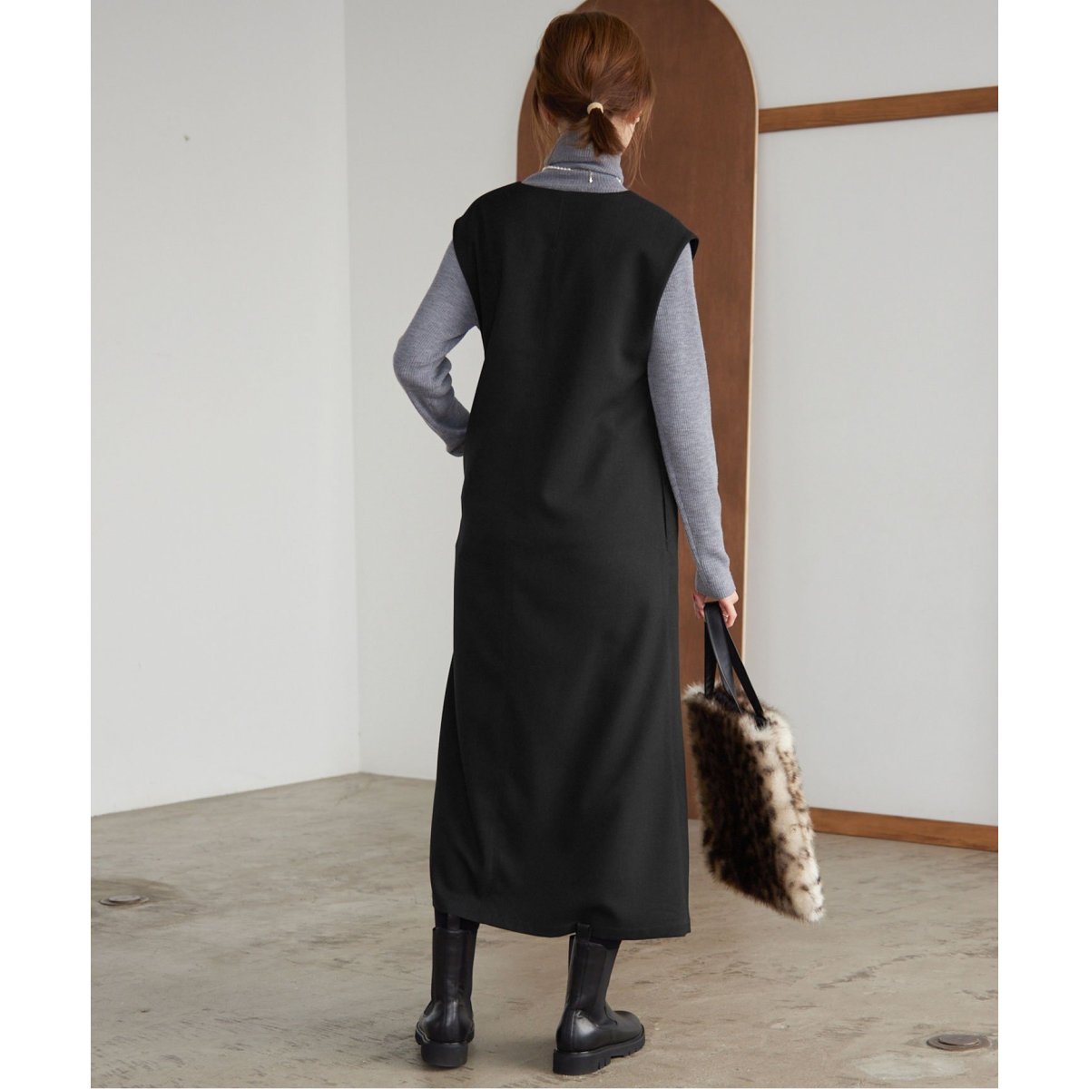 PEヘリンボーンキーネックワンピース | スローブ イエナ(SLOBE IENA