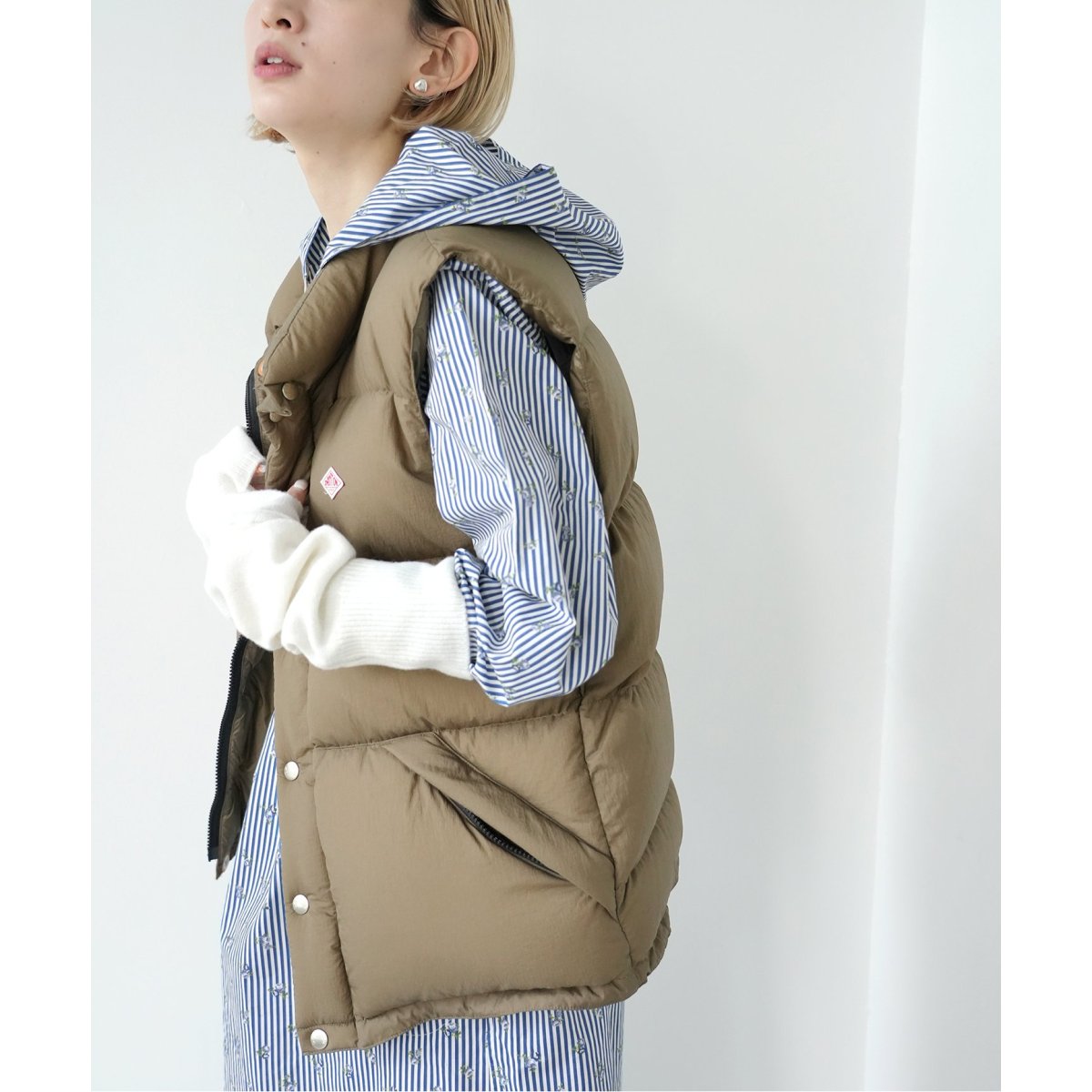 SLOBE citron. ストライプフラワーフーディーワンピース SLOBE citron. ストライプフラワーフーディーワンピース