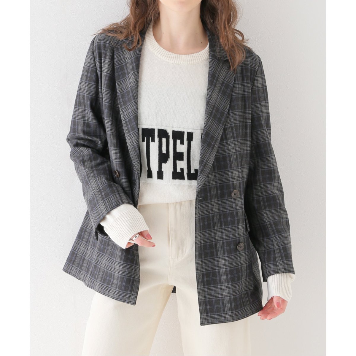 新品♥SLOBE IENA◆チェックWブレストジャケット　秋冬 新品♥SLOBE IENA◇チェックWブレストジャケット 秋冬 チェックW