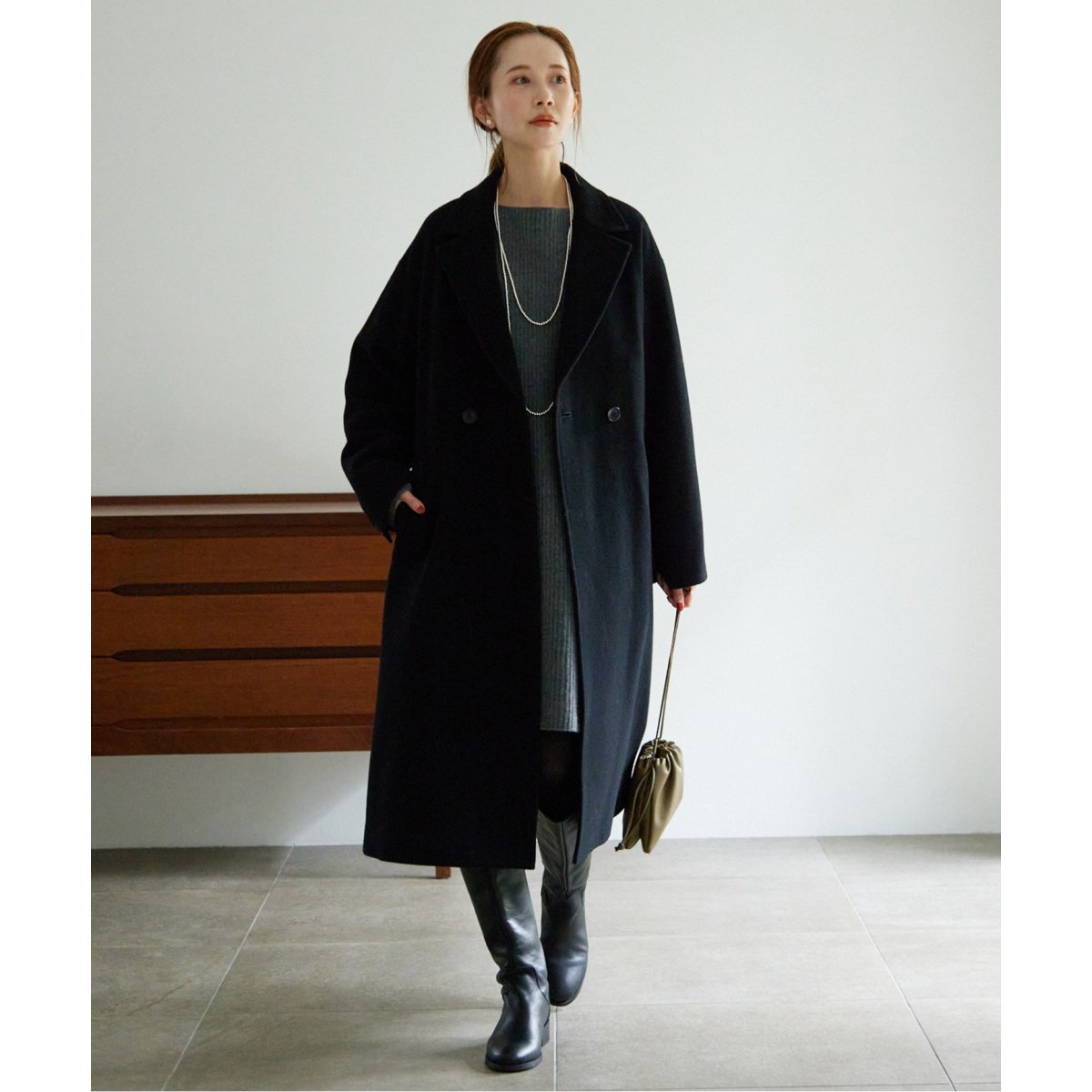 SLOBE IENA ダブルブレストコート ブラウン系 SLOBE IENA ダブルブレストコート ブラウン系