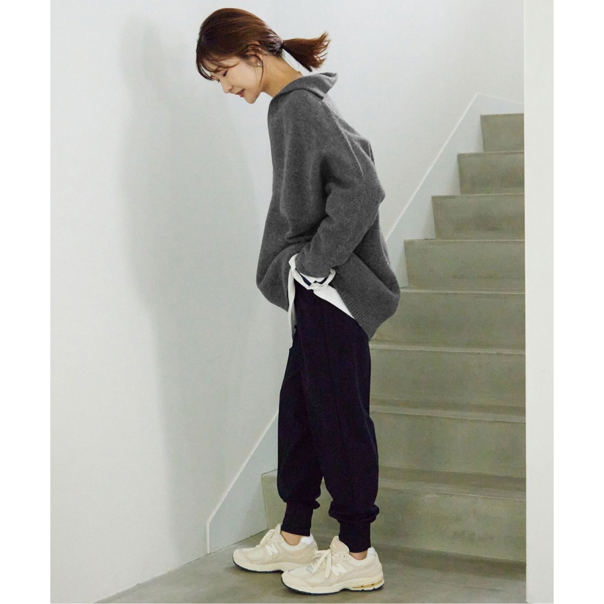 美品　SLOBE IENA ファインウールフードニット グレー　Free BEST HIT KNIT｜人気ブランドの本当に売れてるニット vol.1