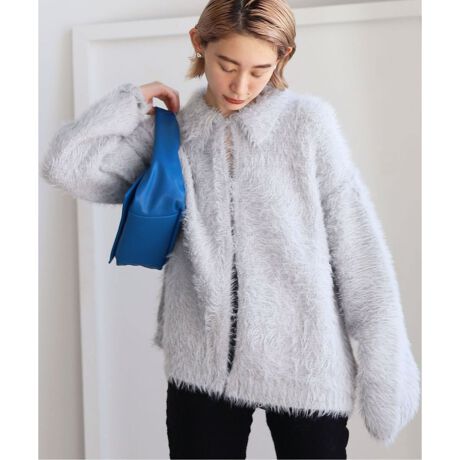 SLOBE citron.シャギーニットポロカーディガン | スローブ イエナ 