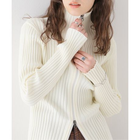 AMOMENTO / アモーメント】RIBBED HIGH NECK カーディガン | スローブ 