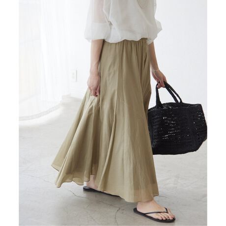 綿シルク切替ギャザースカート | スローブ イエナ(SLOBE IENA  