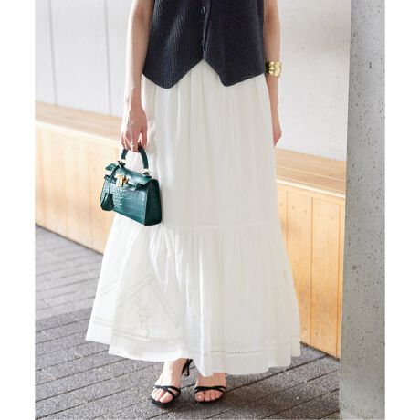 追加2》コットンレースギャザースカート | スローブ イエナ(SLOBE IENA  