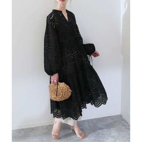 コットンエンブロイダリーティアードワンピース | スローブ イエナ  