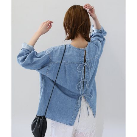 LE DENIM BK RIBBONプルオーバー | スローブ イエナ(SLOBE IENA 
