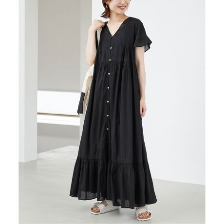 コットンボイルピンタックティアードワンピース | スローブ イエナ  