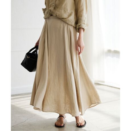 European Linen ロングフレアスカート | スローブ イエナ(SLOBE IENA  