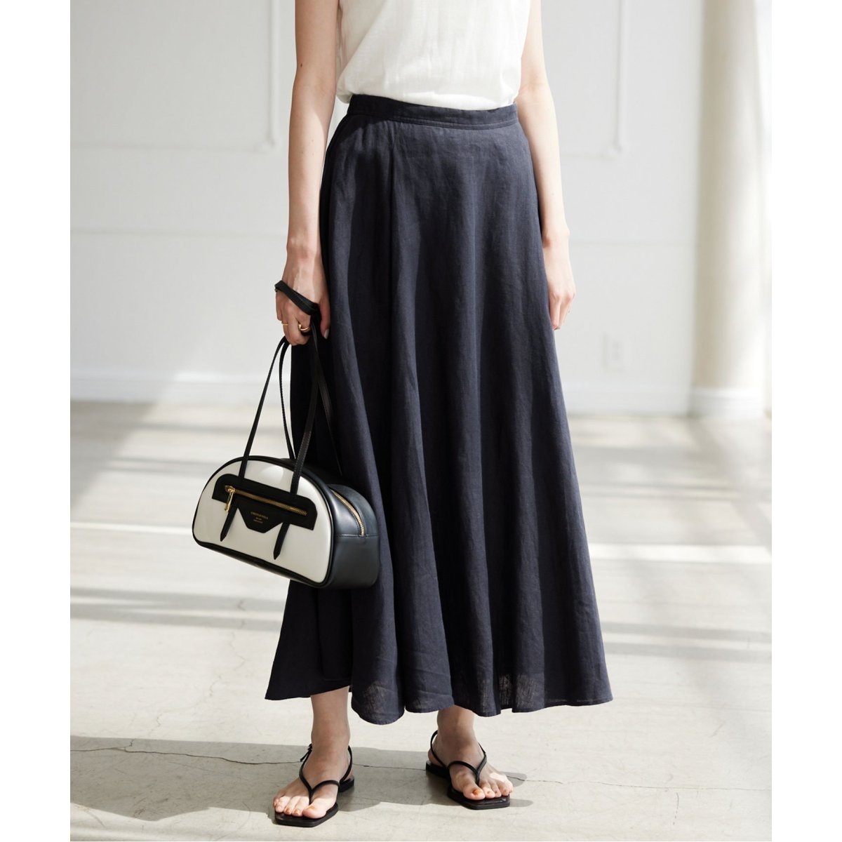European Linen ロングフレアスカート | スローブ イエナ(SLOBE