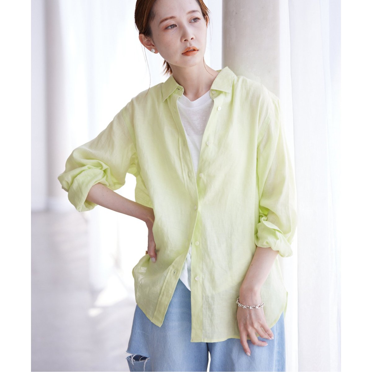 SLOBE IENA European Linen レギュラーシャツ SLOBE IENA（スローブイエナ）の「European Linen レギュラー