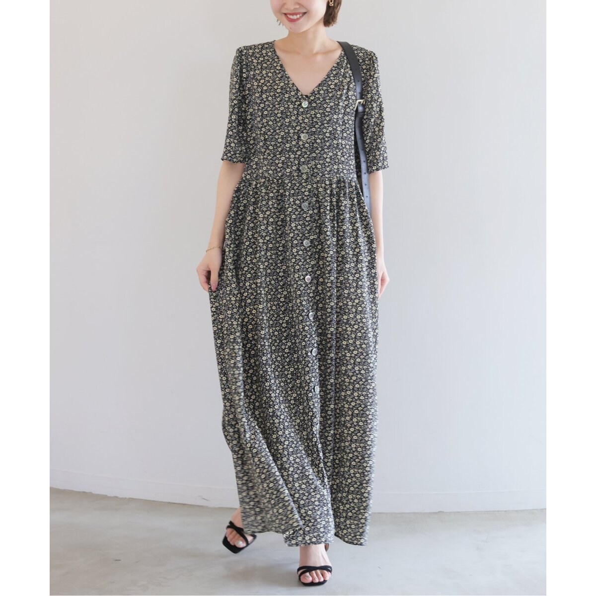 スローブイエナ Fleurプリントフロントボタンワンピース　小花柄　ロング　38 ce016-46582-01b.jpg?basethum=225