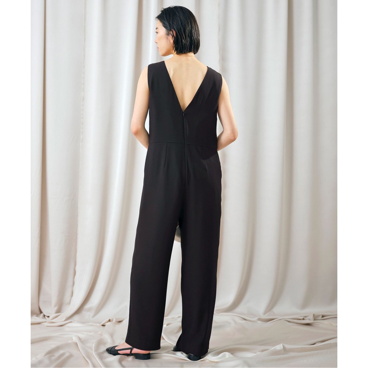 SLOBE IENA habi バックネックオールインワン 38 サロペット SLOBE IENA habi バックネックオールインワン 38 サロペット