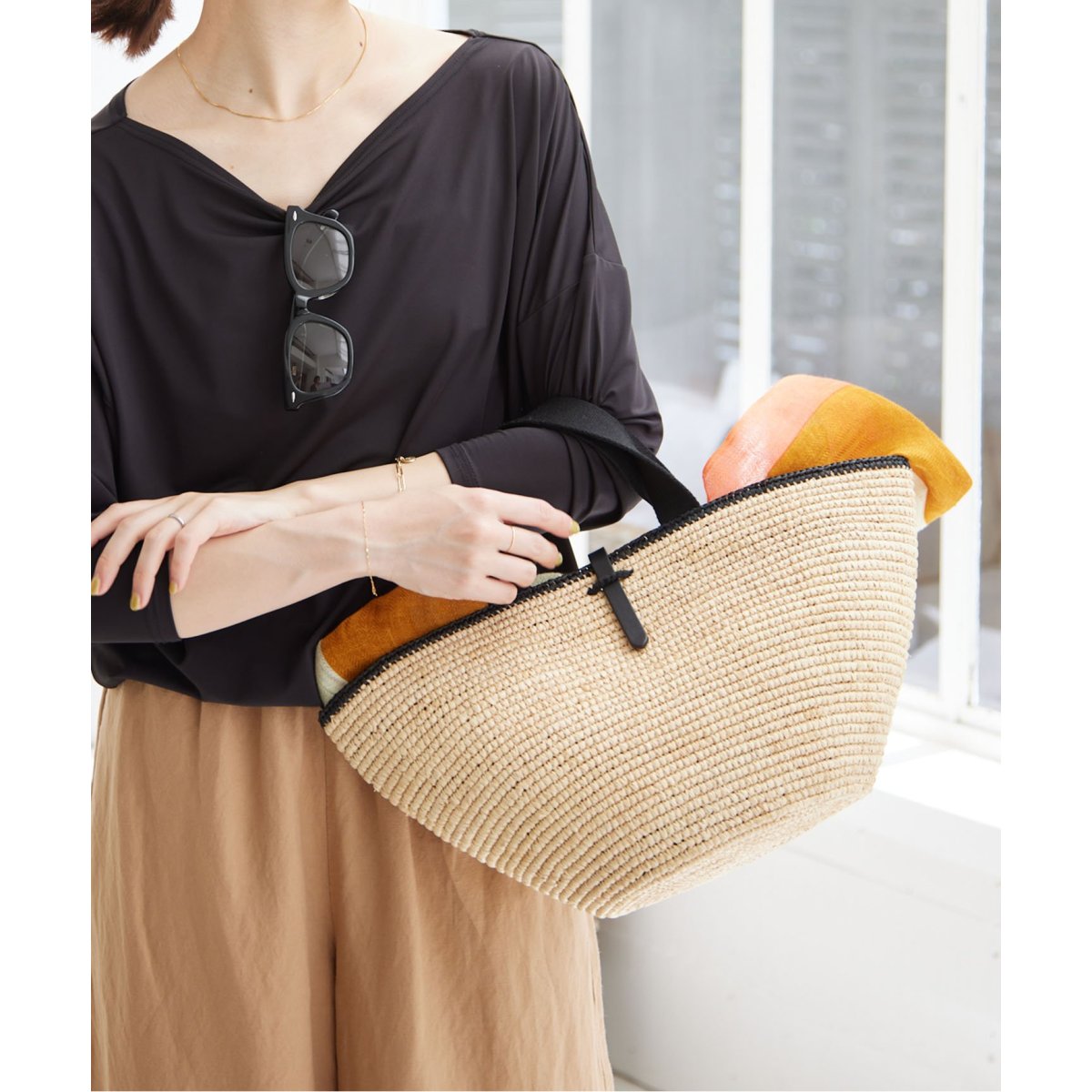 MAISON N.H PARIS CARLA GRANDラフィアバッグ MAISON N.H PARIS [メゾンエヌアッシュパリ] -