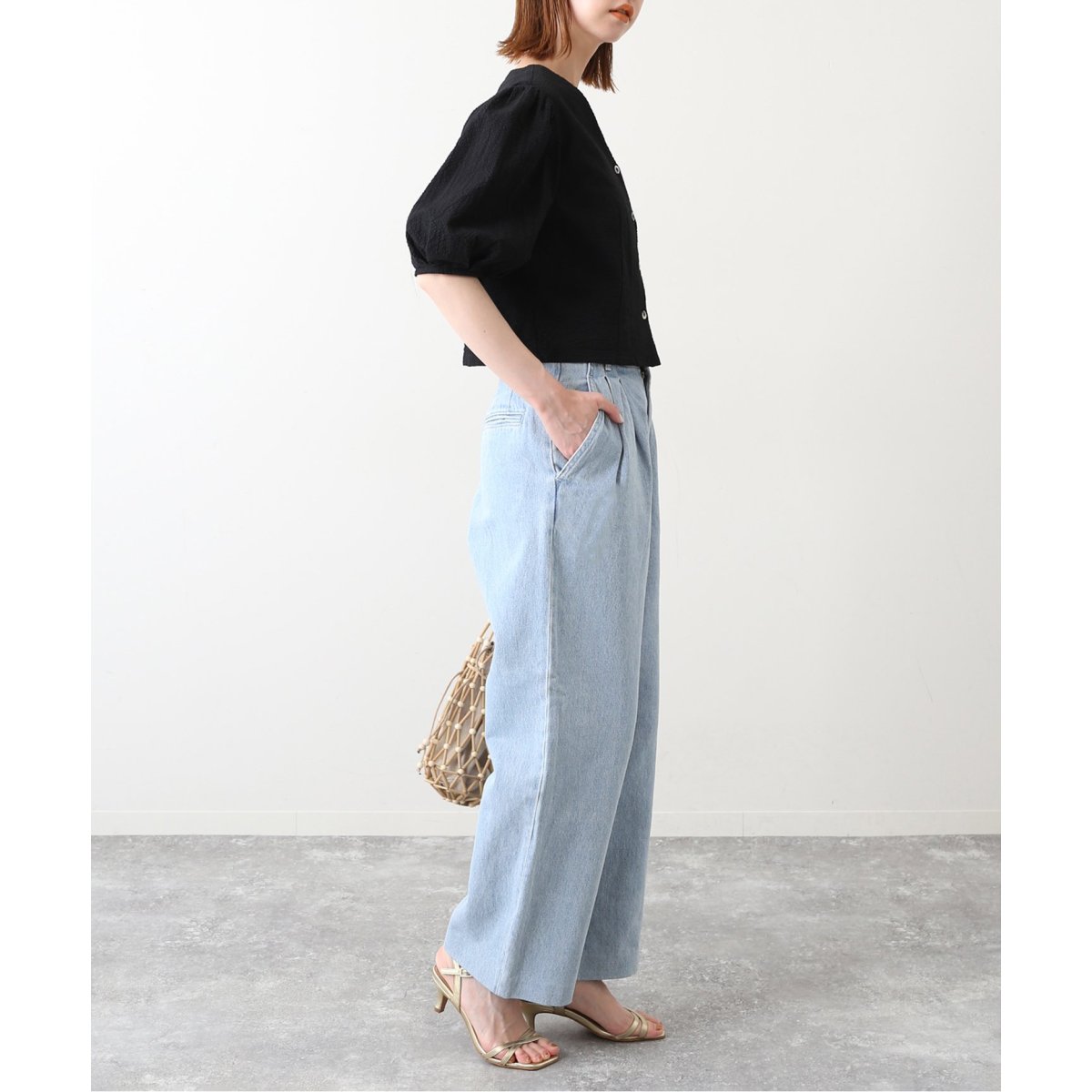 【美品】SLOBE IENA LE DENIMタックスラックス　デニム 36 SLOBE IENA（スローブイエナ）の「LE DENIMタックスラックス
