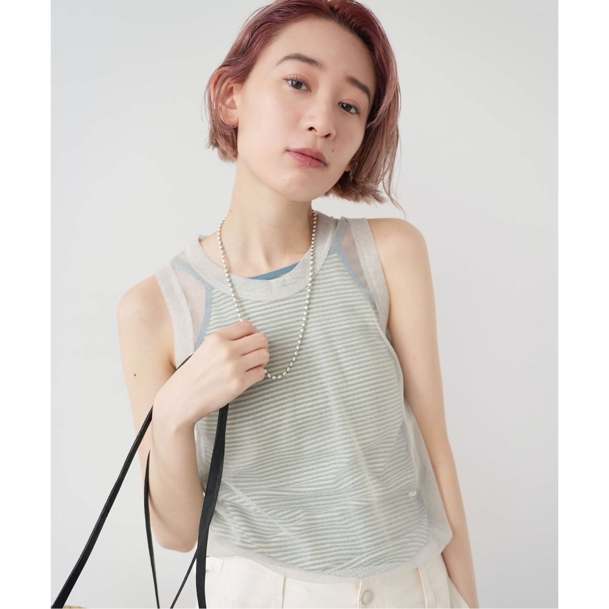 SLOBE citron. Shiny Sheer Tank | スローブ イエナ(SLOBE IENA