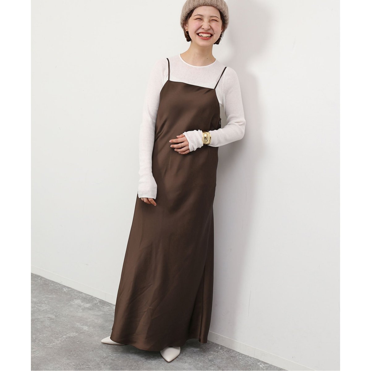 お買い物大好き♡SLOBE IENA アンティークサテンワンピース habi アンティークサテンワンピース | スローブ イエナ(SLOBE