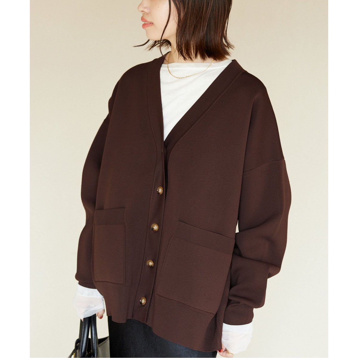 ワイドシルエットVネックカーディガン⭐︎ SLOBE IENA⭐︎ SLOBE IENA - スローブ イエナ 24AW ワイドシルエットVネック