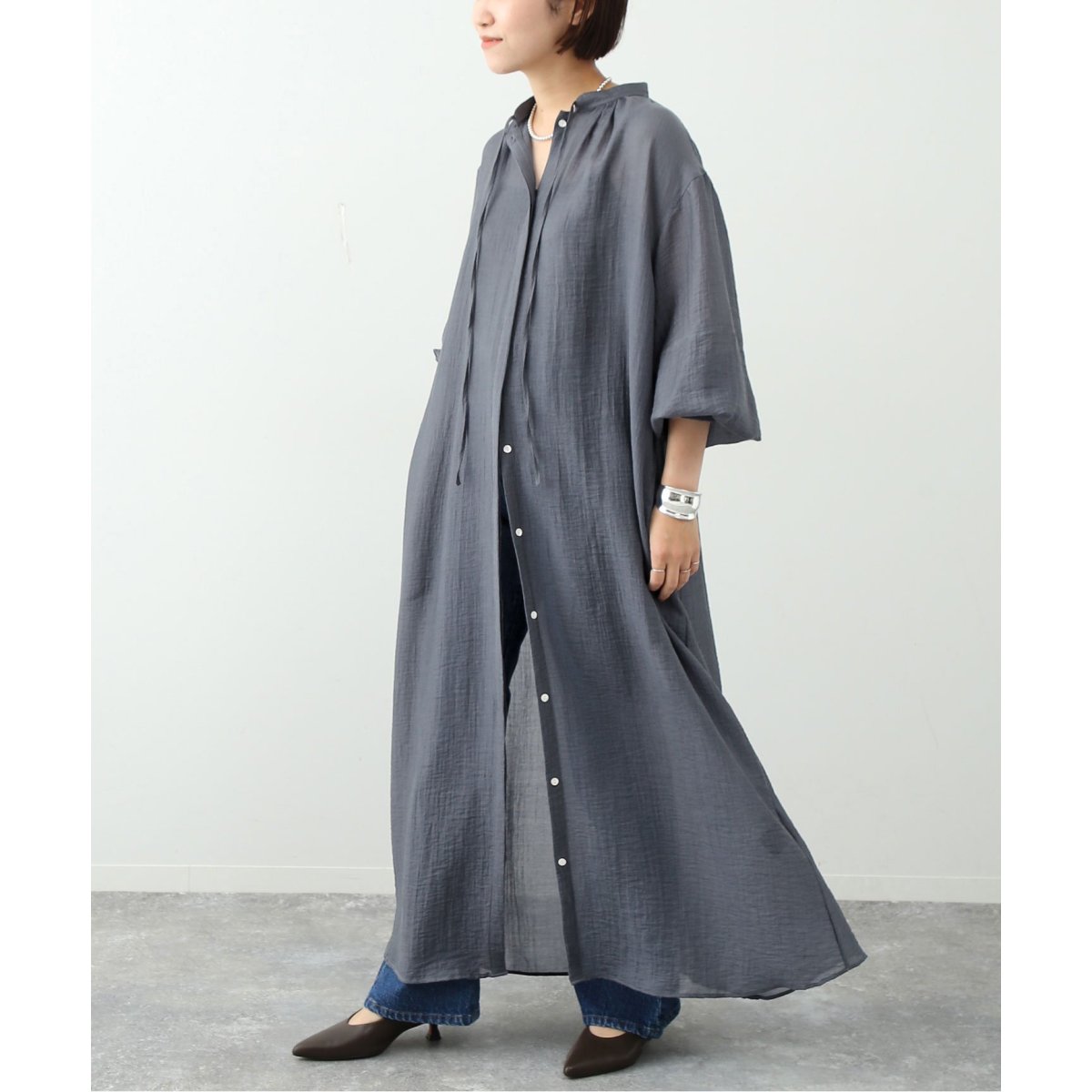 SLOBE IENAボリュームスリーブシャツワンピース SLOBE IENA（スローブイエナ）の「ボリュームスリーブシャツ