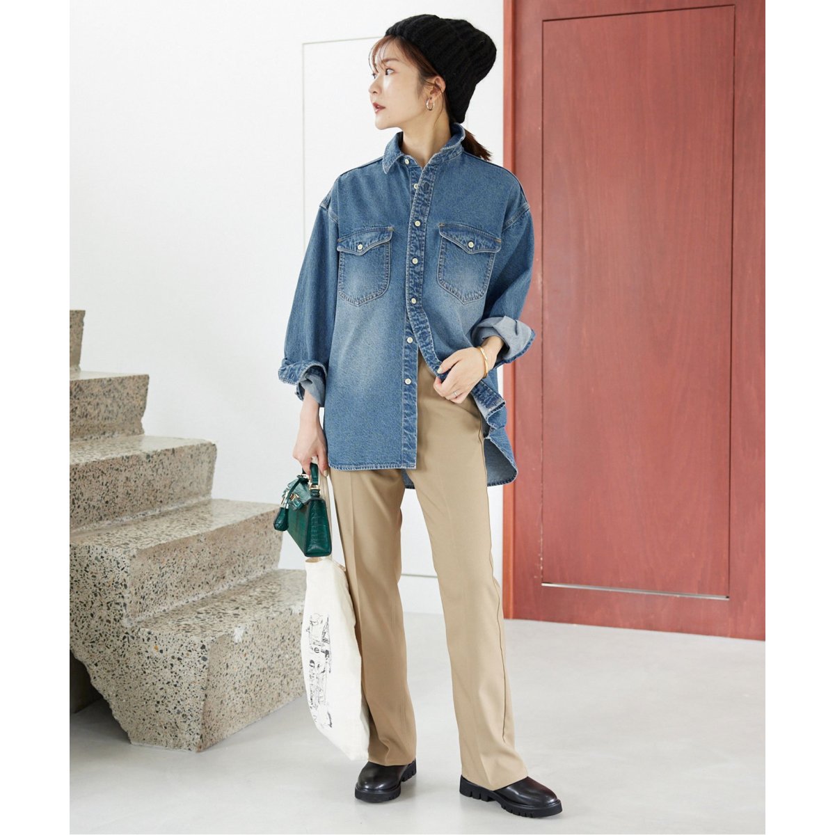 SLOBE IENA 】LE DENIM BDUシャツ 完売商品-