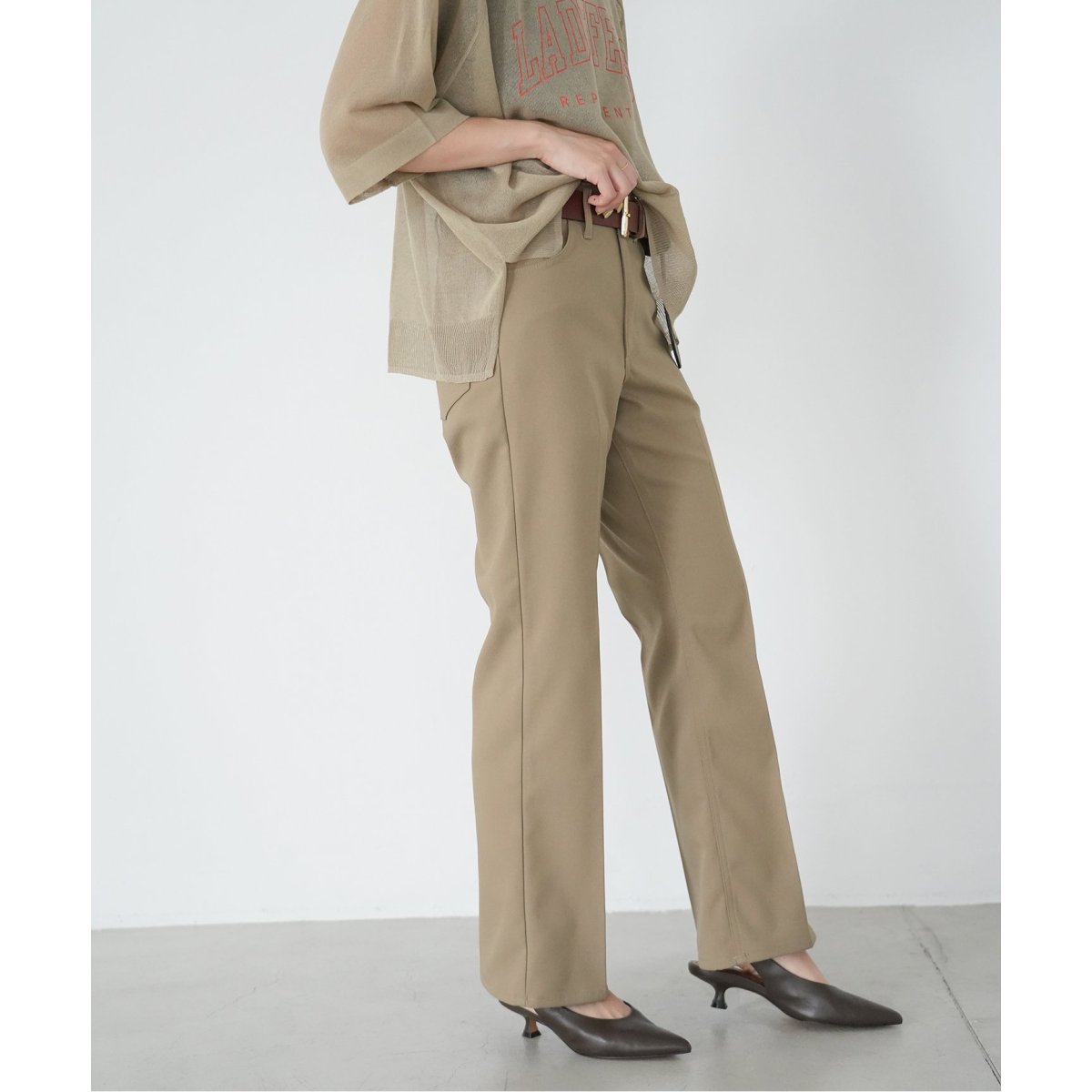 SLOBE IENA【Wrangler】WRANCHERパンツ Wrangler/ラングラー SLOBE別注 ワイドランチャー（スラックス