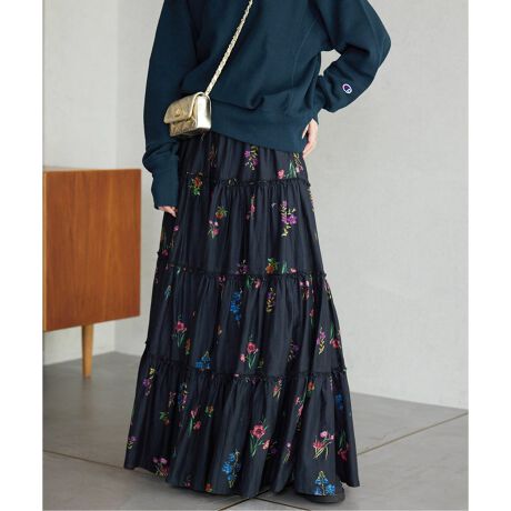 slobe iena 2way embroideryミニスカート（SLOBE IENA×crinkle crinkle 