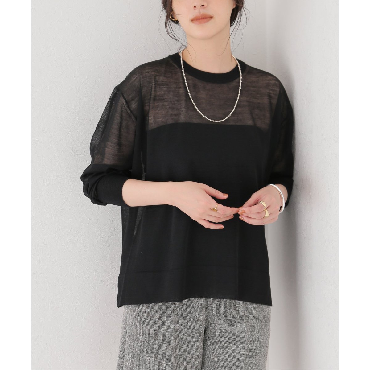 ANDREA&Co ROSE DETAIL SLEEVE KNIT トップス-