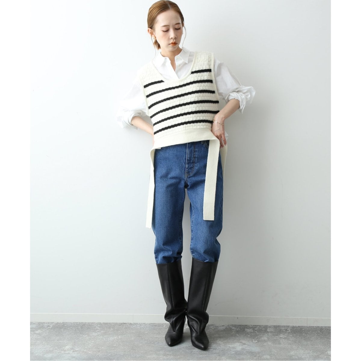 美品♡ SLOBE IENA【RITTO /リット】 ボーダービスチェ