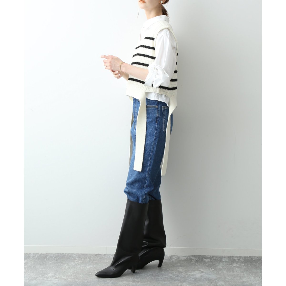 美品♡ SLOBE IENA【RITTO /リット】 ボーダービスチェ