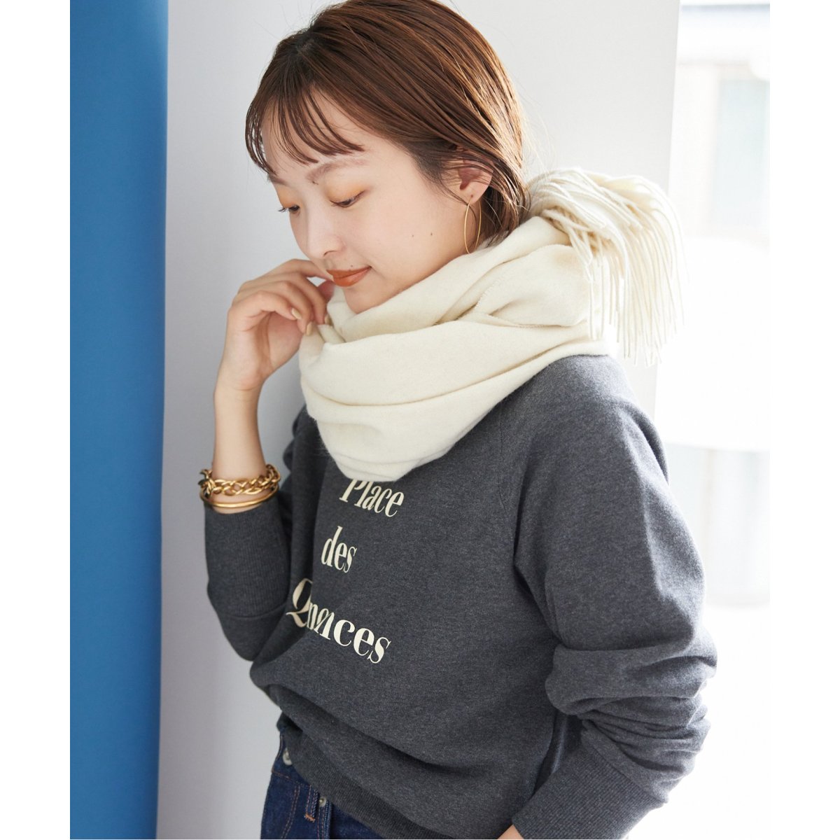 イエナスローブTWEEDMILL/ツイードミル】ストール TWEEDMILL/ツイードミル】ストール | スローブ イエナ(SLOBE