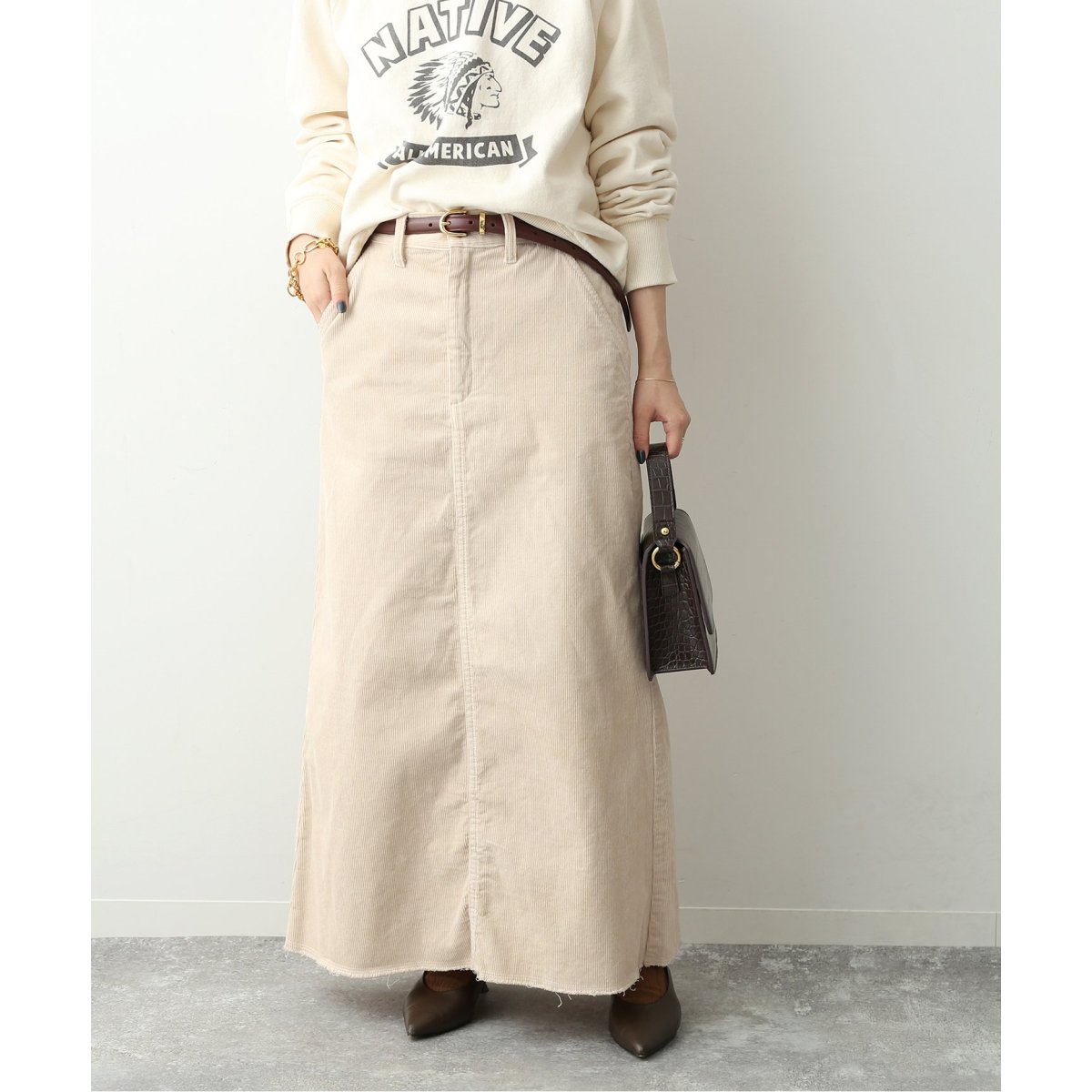 イエナ IENA SLOBE リネンブレンド ウエストベルト×スカートふんわり可愛いワンピ 表記サイズFree 着丈110cm イエナ IENA SLOBE リネンブレンド ウエストベルト×スカートふんわり