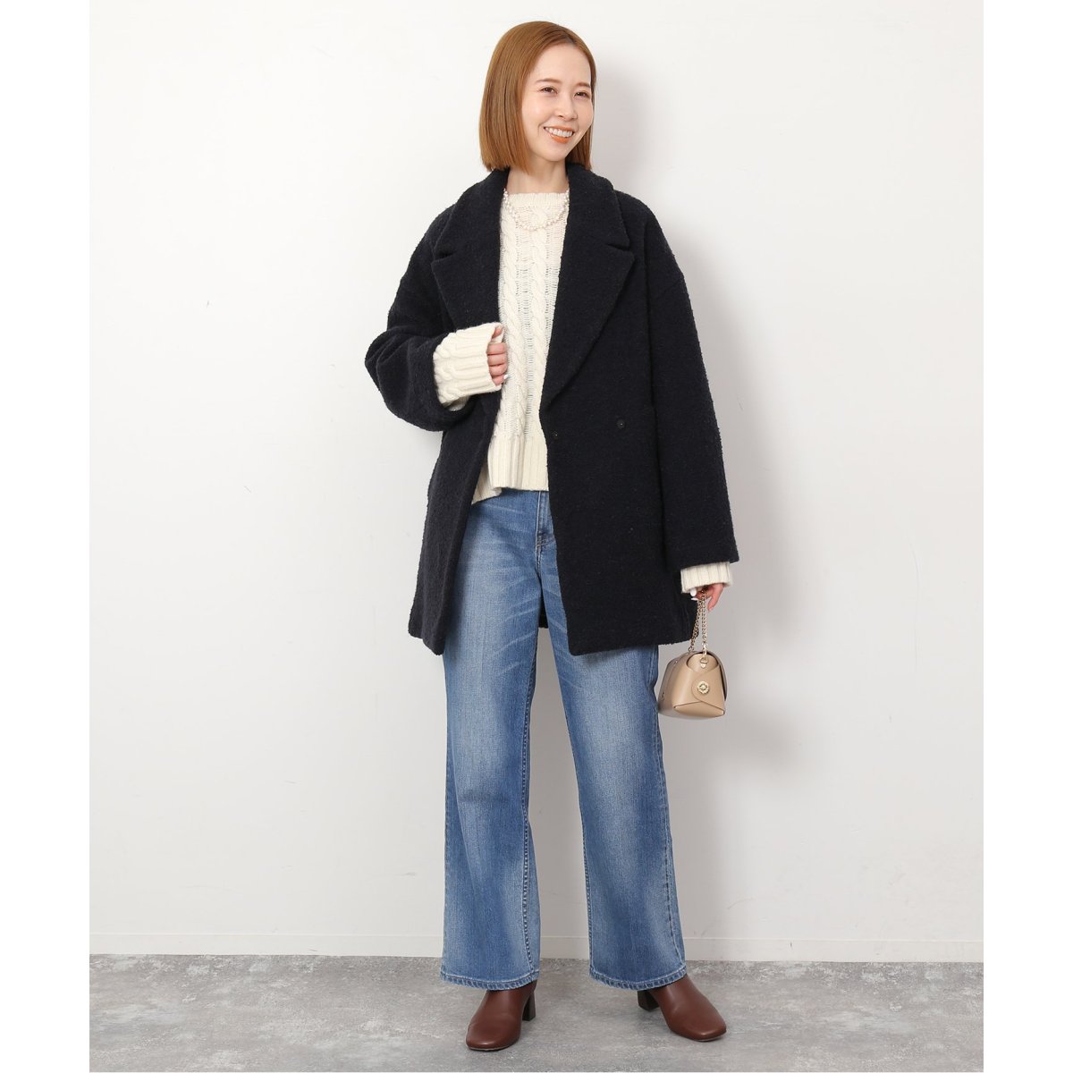 ダブルループビッグラペルショートコート | スローブ イエナ(SLOBE